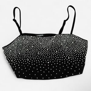 Express Black Studded Crop Top
